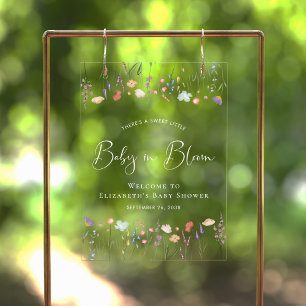 Baby in Bloom Wildflower Baby shower Welkom Acryl Bord