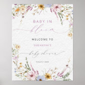 Baby in Bloom Wildflower Baby shower Welkom Poster (Voorkant)