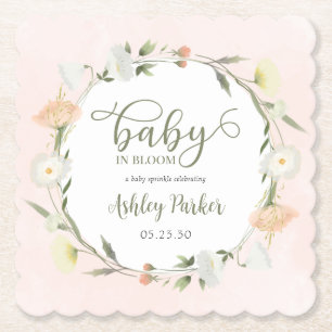Baby in Bloom Wildflower Baby Sprinkle Kartonnen Onderzetters