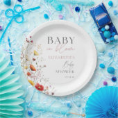 Baby in Bloom Wildflower Bloemen Bloemen Bloemen B Papieren Bordje (Feest)