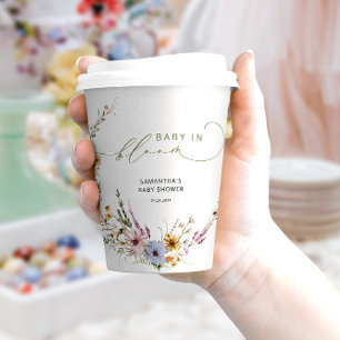 Baby in Bloom Wildflower Boho Baby shower Papieren Bekers