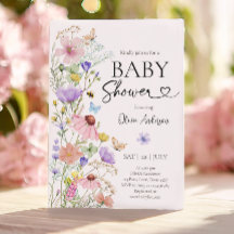 Baby in Bloom Wildflower Butterflies Baby shower