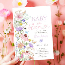 Baby in Bloom Wildflower Butterflies Baby shower