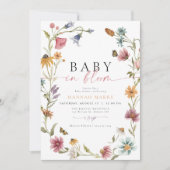 Baby in Bloom Wildflower Butterfly Baby shower Kaart (Voorkant)