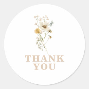 Baby in Bloom Wildflower Elegant boho Baby shower Ronde Sticker