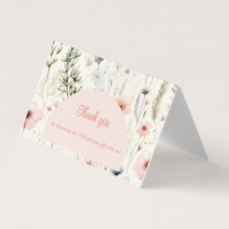 Baby in Bloom Wildflower Floral Baby shower Bedank Visitekaartjes