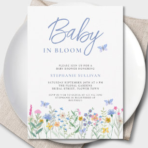 Baby in Bloom Wildflower Jongens Baby Shower Kaart
