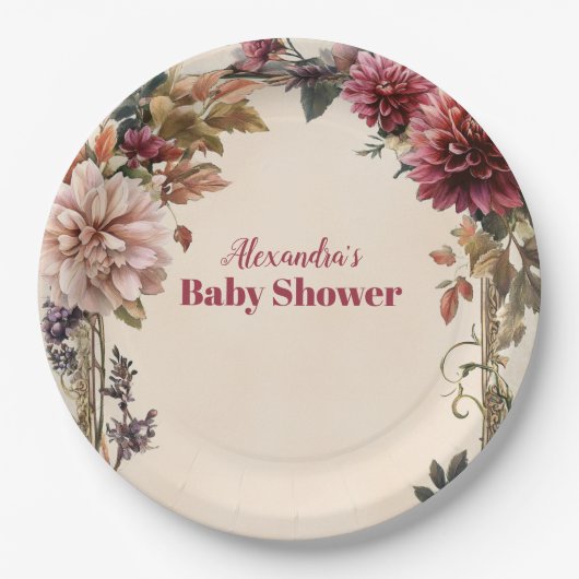 Baby in Bloom Wildflower Papieren Bordje (Voorkant)