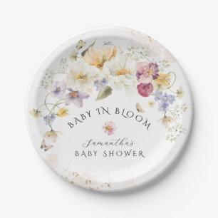 Baby in Bloom Wildflower Rustic Baby shower Papieren Bordje