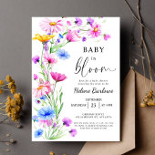 Baby in Bloom Wildflower Rustiek Boho Baby shower Kaart