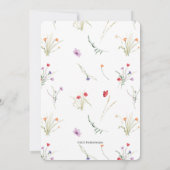 Baby in Bloom-Wildflower Spring Baby Girl Shower  Kaart (Achterkant)