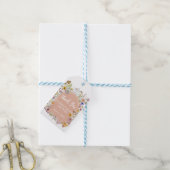 Baby In bloom Wildflower Stof roze Cadeaulabel (Met Touw)