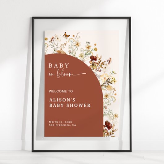 Baby In Bloom Wildflower Terracotta Welkom bij de Poster