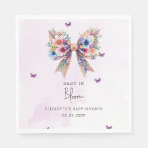 Baby in Bloom Wildflowers Bow Girl Baby shower Servet