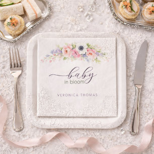 Baby in Bloom Zachte Bloemige Baby Shower Servet