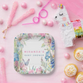 Baby in Bloom Zachte Wildbloemen Neutraal Baby sho Papieren Bordje (Feest)