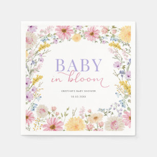 Baby in Bloom: Zachte Wilde Bloemenweide Baby Show Servet