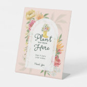 Baby in Bloom Zomer Bloemen Tuin Teken Gastboek Reclamebord Met Voetstuk (Voorkant)