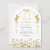 Baby in Bloom Zomer geel wilde bloem baby shower Kaart (Voorkant)