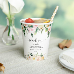 Baby in Bloom   Zonnige bloemen baby shower Papieren Bekers