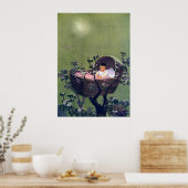Baby in Cradle in Tree Lullaby Poster (Keuken)