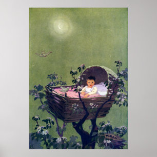 Baby in Cradle in Tree Lullaby Poster