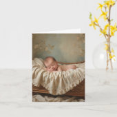 Baby in Cradle Shower Kaart (Gele Bloem)