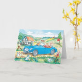 Baby in de Auto van MG Oldtimer - de kaart van het (Gele Bloem)