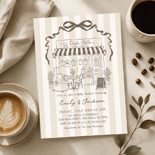 Baby in de brouwsel Bebe Cafe Koffie Baby Shower Kaart