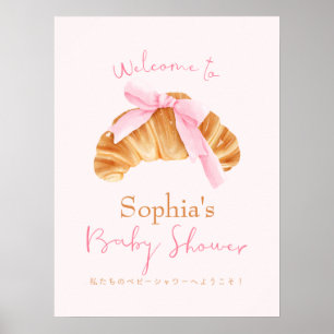 Baby in de Oven Baby Shower Welkom Croissant Poster
