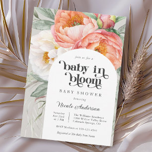 Baby in de Waterverf Bloom Floral Baby shower Kaart