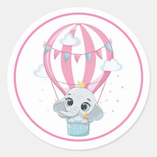 Baby in een Punk luchtballon Ronde Sticker
