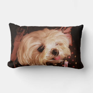 Baby in een tas, Maltezer Puppy Lumbar Pillow Kussen