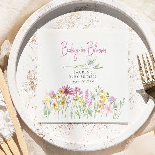 Baby in het Baby shower Bloom Wildflower Meadow Servet