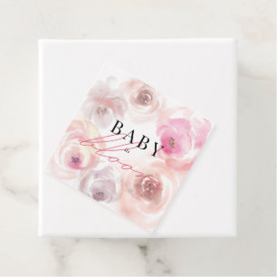 Baby in het Roos Baby shower van de Waterverf van  Bedankjes Labels