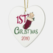 Baby in Kous 1e Kerstmis Ornament (Links)