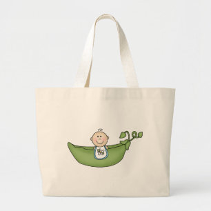 Baby in Pea Pod Blue Grote Tote Bag