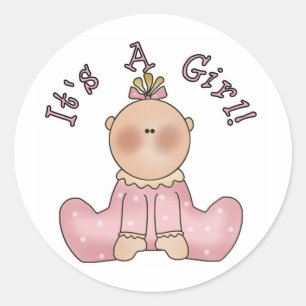 Baby in Sleeper Het is een meisje Ronde Sticker