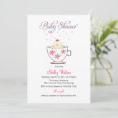Baby in tea Cup Baby Shower-uitnodigingen Kaart (Staand voorkant)