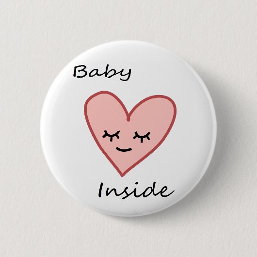 Baby Inside Heart Button Zwangere vrouwen Schuine (Voorkant)