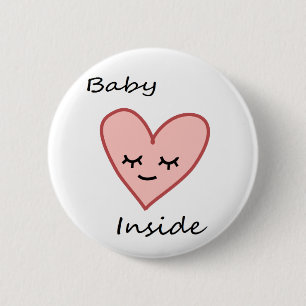 Baby Inside Heart Button Zwangere vrouwen Schuine 