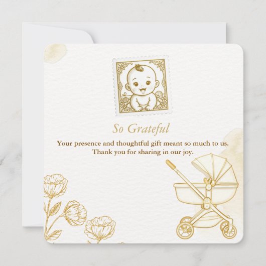 Baby Invitation - Cute Stamp (Devant)