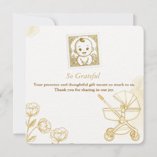 Baby Invitation - Cute Stamp Bedankkaart