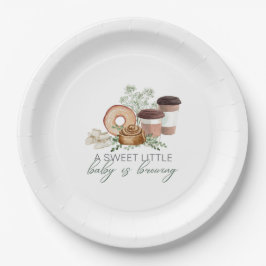 Baby is aan het brouwen papieren bordje