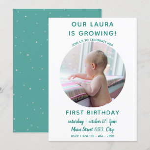 Baby is aan het groeien - Eenvoudige Foto-uitnodig Kaart
