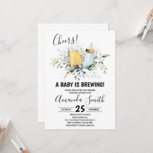 Baby is Brewing Baby Shower Uitnodiging