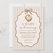 Baby is Brewing Bow Coffee Bridal Shower Kaart (Voorkant)