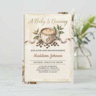 Baby is Brewing Coffee Baby Shower Kaart