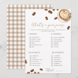 Baby is Brewing Coffee Bean Baby Shower spelkaart Kaart