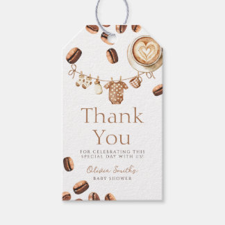 Baby is Brewing Coffee Bean Bedankt baby shower Cadeaulabel